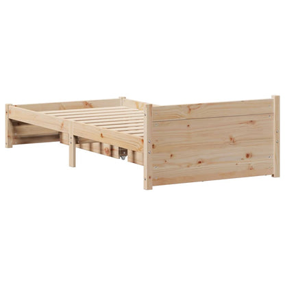 Bed Frame without Mattress 100x200 cm Solid Wood Pine