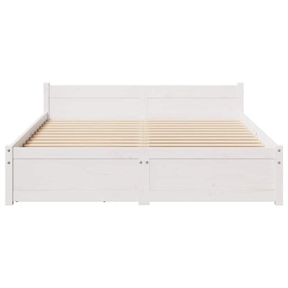 Bed Frame without Mattress White 100x200 cm Solid Wood Pine