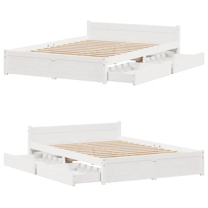 Bed Frame without Mattress White 100x200 cm Solid Wood Pine