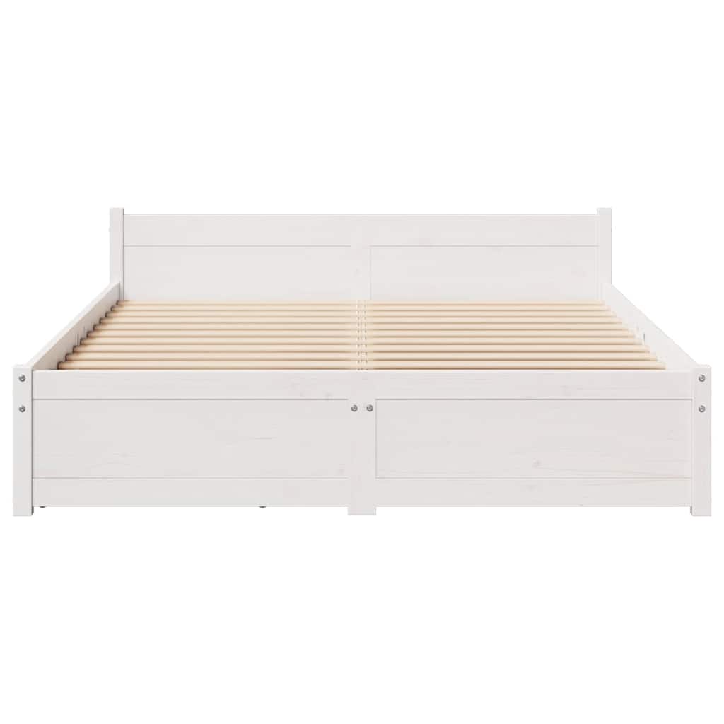 Bed Frame without Mattress White 120x200 cm Solid Wood Pine
