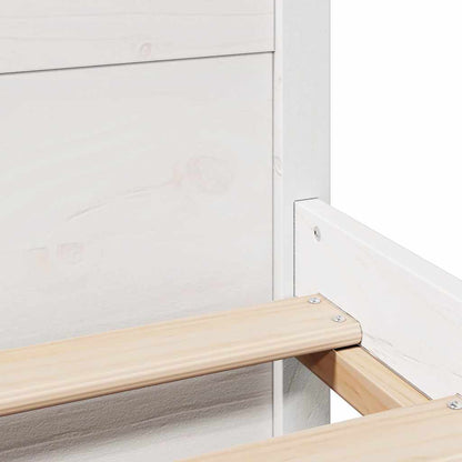 Bed Frame without Mattress White 120x200 cm Solid Wood Pine