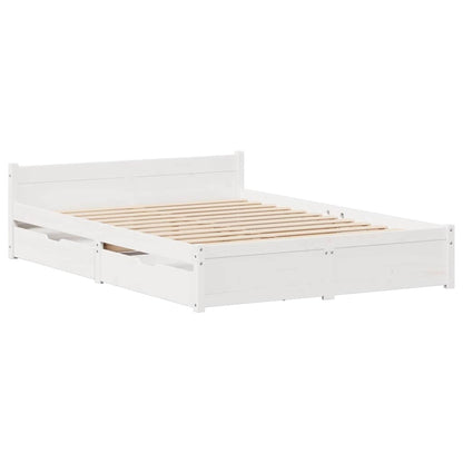 Bed Frame without Mattress White 140x200 cm Solid Wood Pine