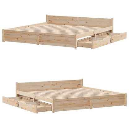 Bed Frame without Mattress 180x200 cm Super King Solid Wood Pine