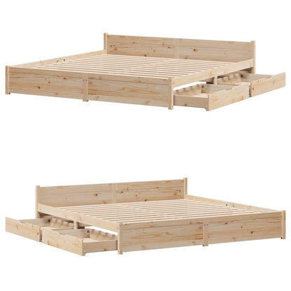 Bed Frame without Mattress 200x200 cm Solid Wood Pine