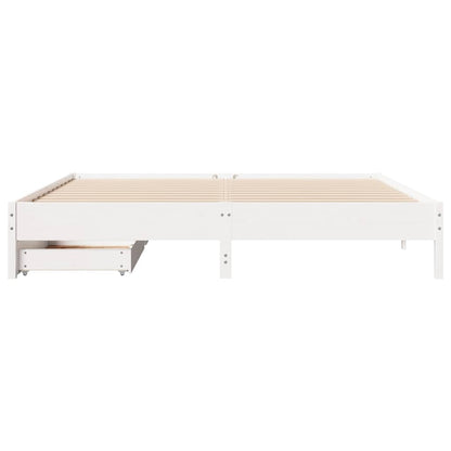 Bed Frame without Mattress White 180x200 cm Super King Solid Wood Pine