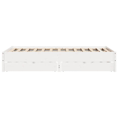Bed Frame without Mattress White 160x200 cm Solid Wood Pine