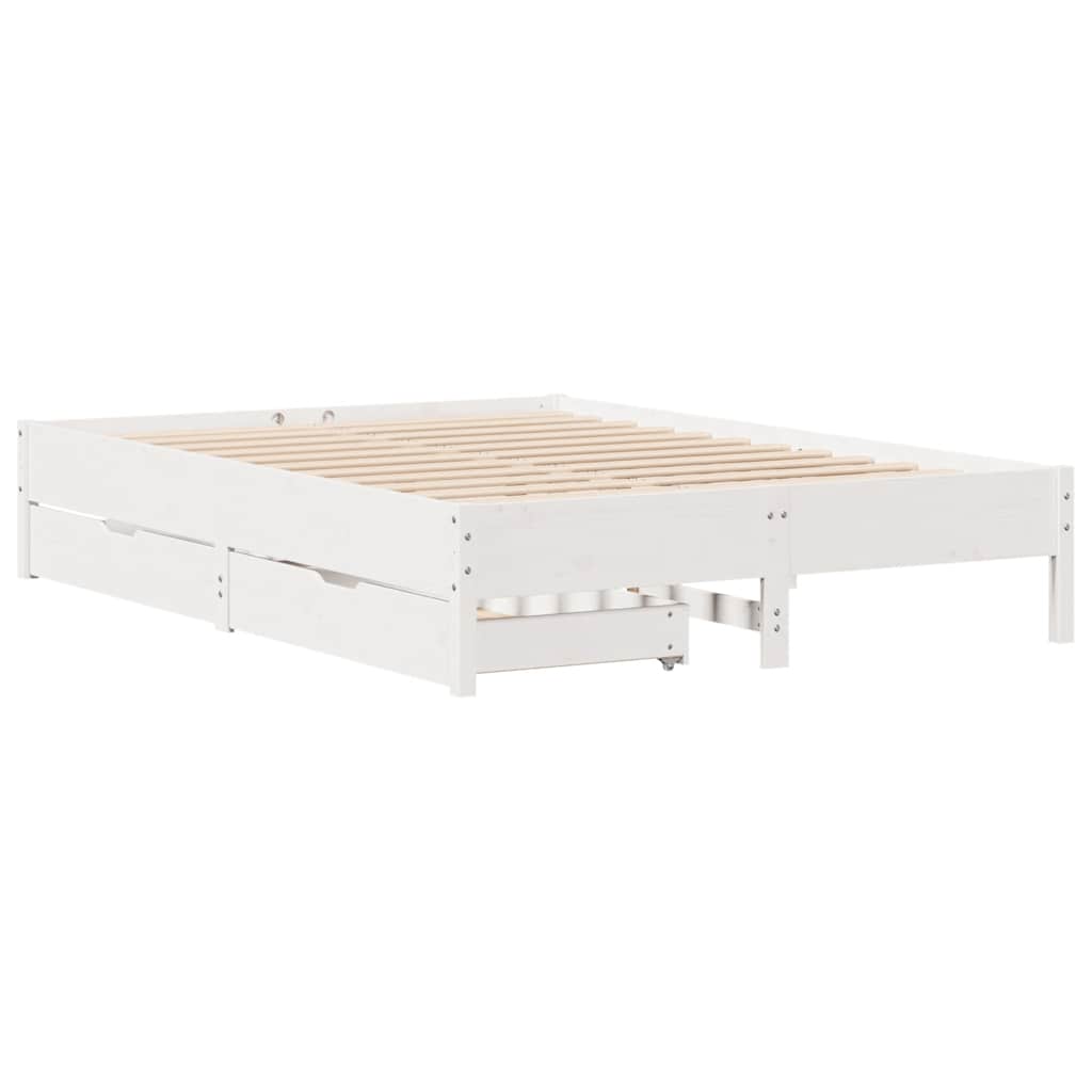 Bed Frame without Mattress White 120x190 cm Small Double Solid Wood Pine