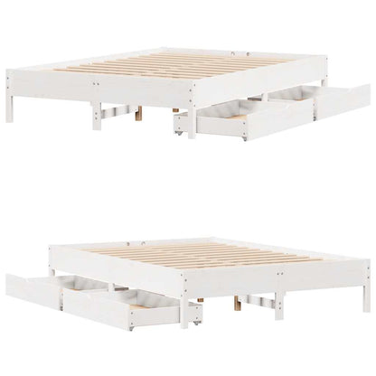 Bed Frame without Mattress White 120x190 cm Small Double Solid Wood Pine