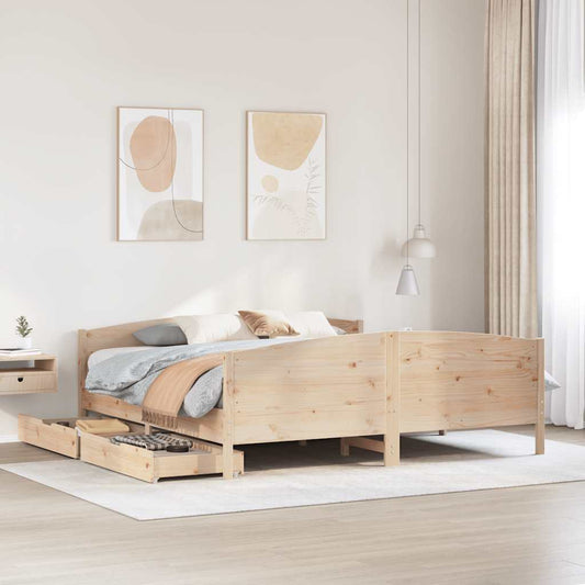 Bed Frame without Mattress 180x200 cm Super King Solid Wood Pine