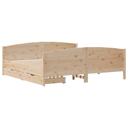 Bed Frame without Mattress 160x200 cm Solid Wood Pine