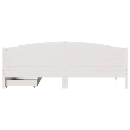 Bed Frame without Mattress White 160x200 cm Solid Wood Pine
