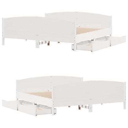 Bed Frame without Mattress White 160x200 cm Solid Wood Pine