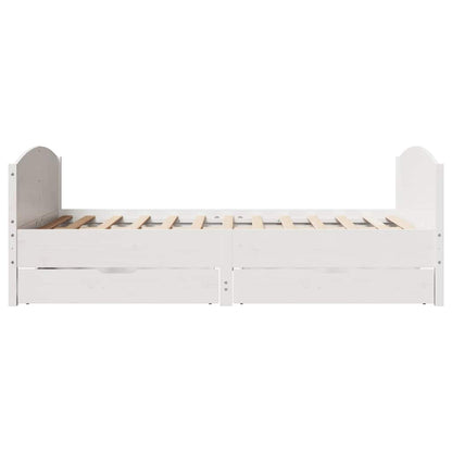 Bed Frame without Mattress White 140x190 cm Solid Wood Pine