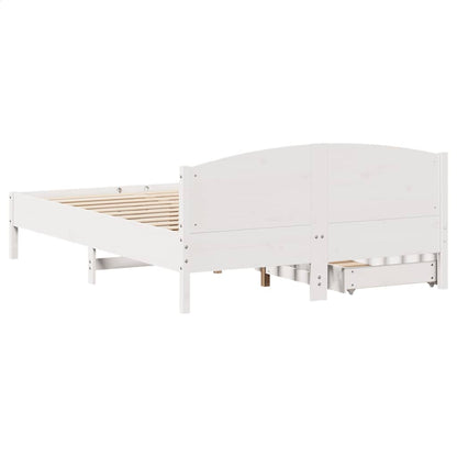 Bed Frame without Mattress White 160x200 cm Solid Wood Pine