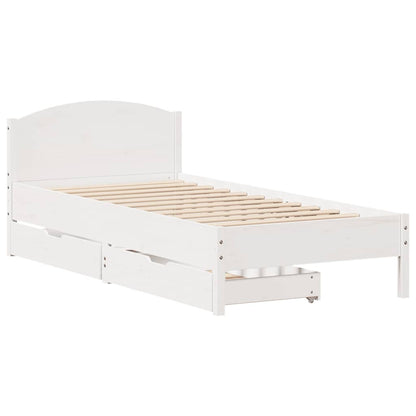 Bed Frame without Mattress White 90x200 cm Solid Wood Pine