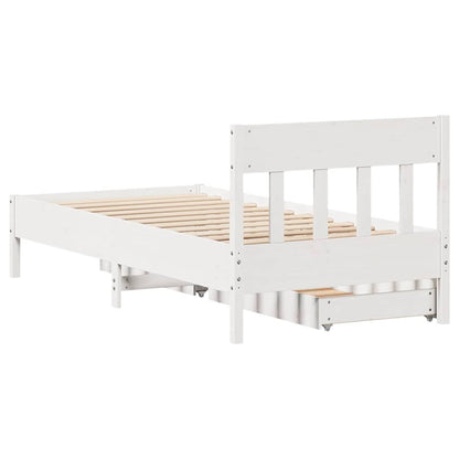 Bed Frame without Mattress White 100x200 cm Solid Wood Pine