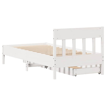 Bed Frame without Mattress White 90x200 cm Solid Wood Pine