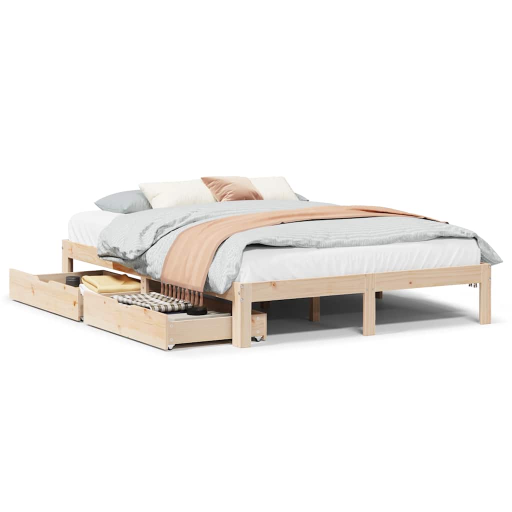 Bed Frame with Drawers without Mattress 120x190 cm Small Double