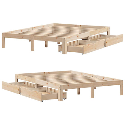 Bed Frame with Drawers without Mattress 135x190 cm Double