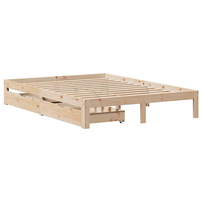 Bed Frame with Drawers without Mattress 140x190 cm