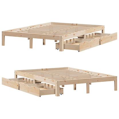 Bed Frame with Drawers without Mattress 140x190 cm