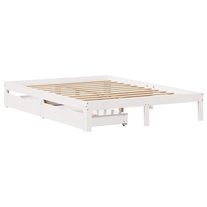 Bed Frame with Drawers without Mattress White 120x200 cm