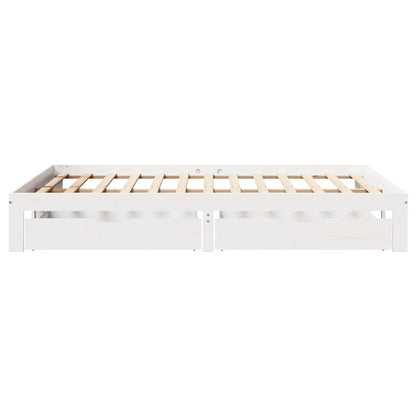 Bed Frame with Drawers without Mattress White 120x200 cm