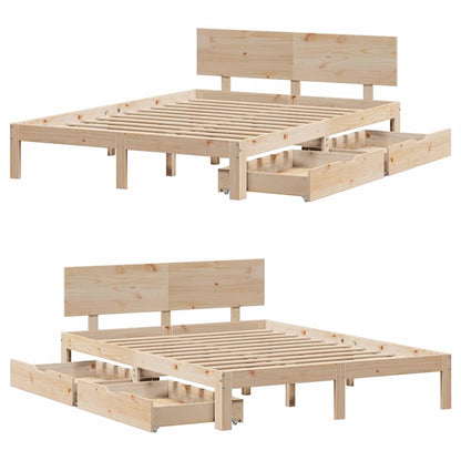Bed Frame with Drawers without Mattress 140x190 cm