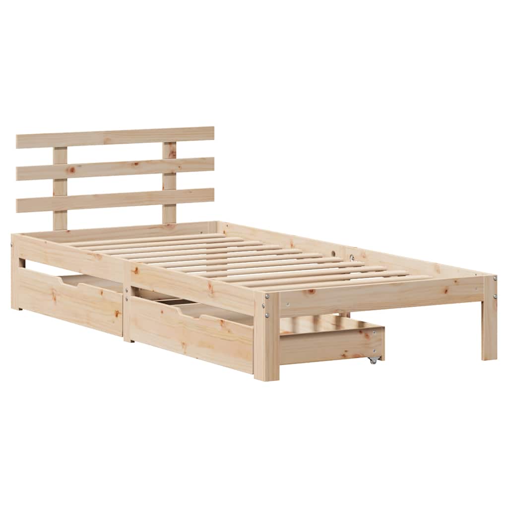 Bed Frame with Drawers without Mattress 90x190 cm Single