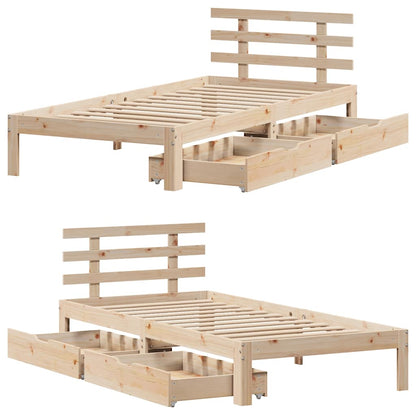Bed Frame with Drawers without Mattress 90x190 cm Single