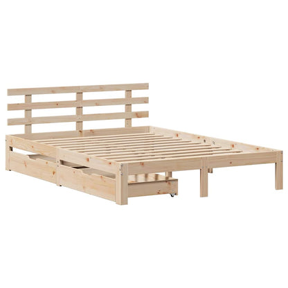 Bed Frame with Drawers without Mattress 120x190 cm Small Double