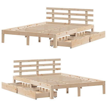Bed Frame with Drawers without Mattress 120x190 cm Small Double