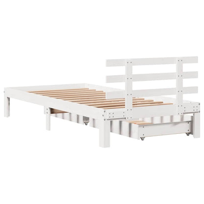 Bed Frame with Drawers without Mattress White90x200 cm
