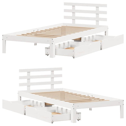 Bed Frame with Drawers without Mattress White90x200 cm