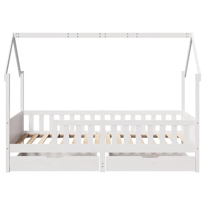 Kids Bed Frame with Drawers without Mattress 90x200 cm Solid Wood