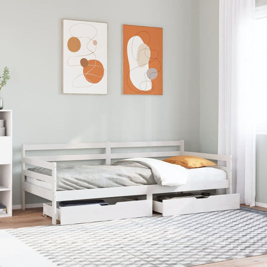 Daybed with Drawers without Mattress 80x200 cm Solid Wood