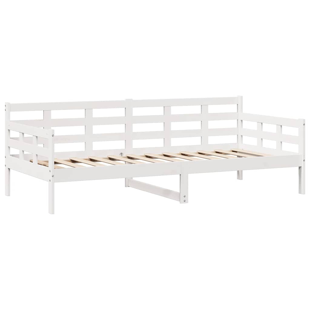 Daybed with Drawers without Mattress White 90x200 cm Solid Wood