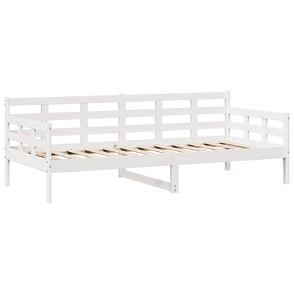 Daybed with Drawers without Mattress White 90x200 cm Solid Wood