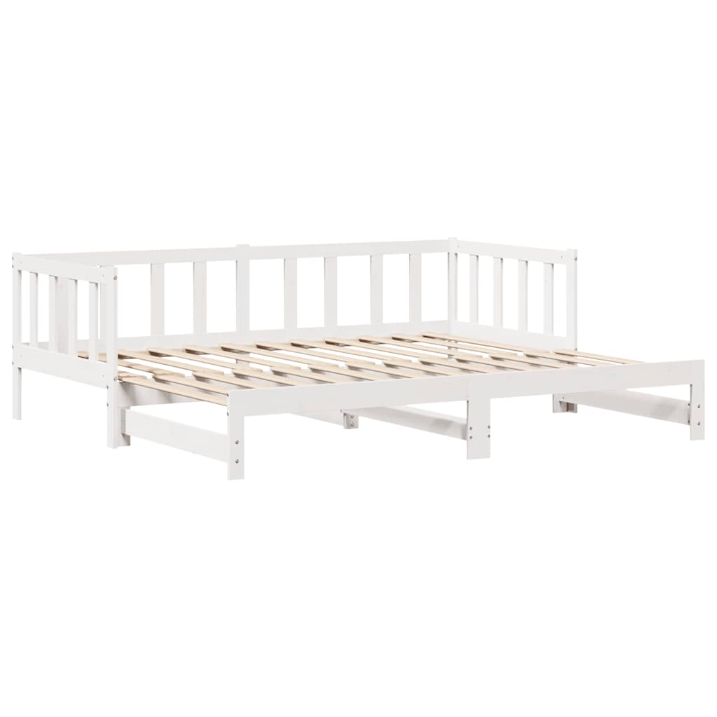 Daybed with Trundle and Drawers without Mattress White 90x190 cm Single