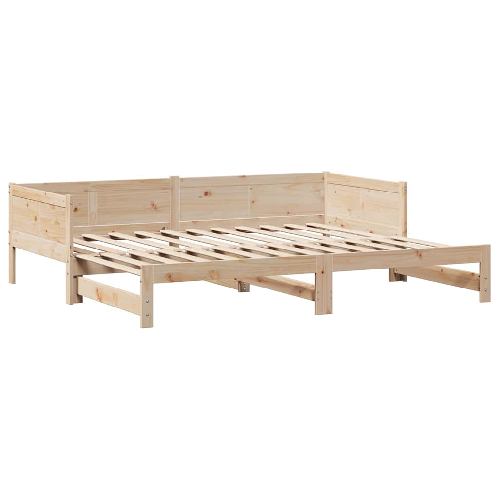 Daybed with Trundle and Drawers without Mattress 90x190 cm Single