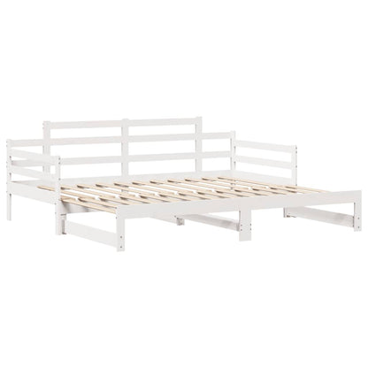 Daybed with Trundle and Drawers without Mattress White 90x190 cm Single