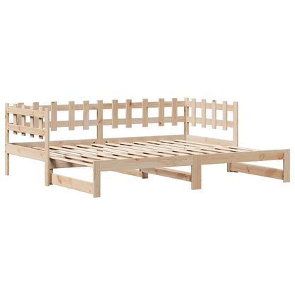 Daybed with Trundle and Drawers without Mattress 90x190 cm Single