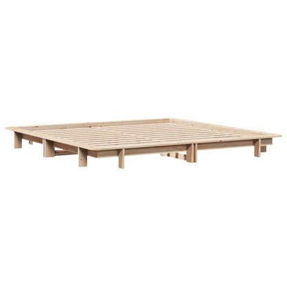 Bed Frame without Mattress 200x200 cm Solid Wood Pine