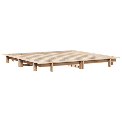 Bed Frame without Mattress 200x200 cm Solid Wood Pine