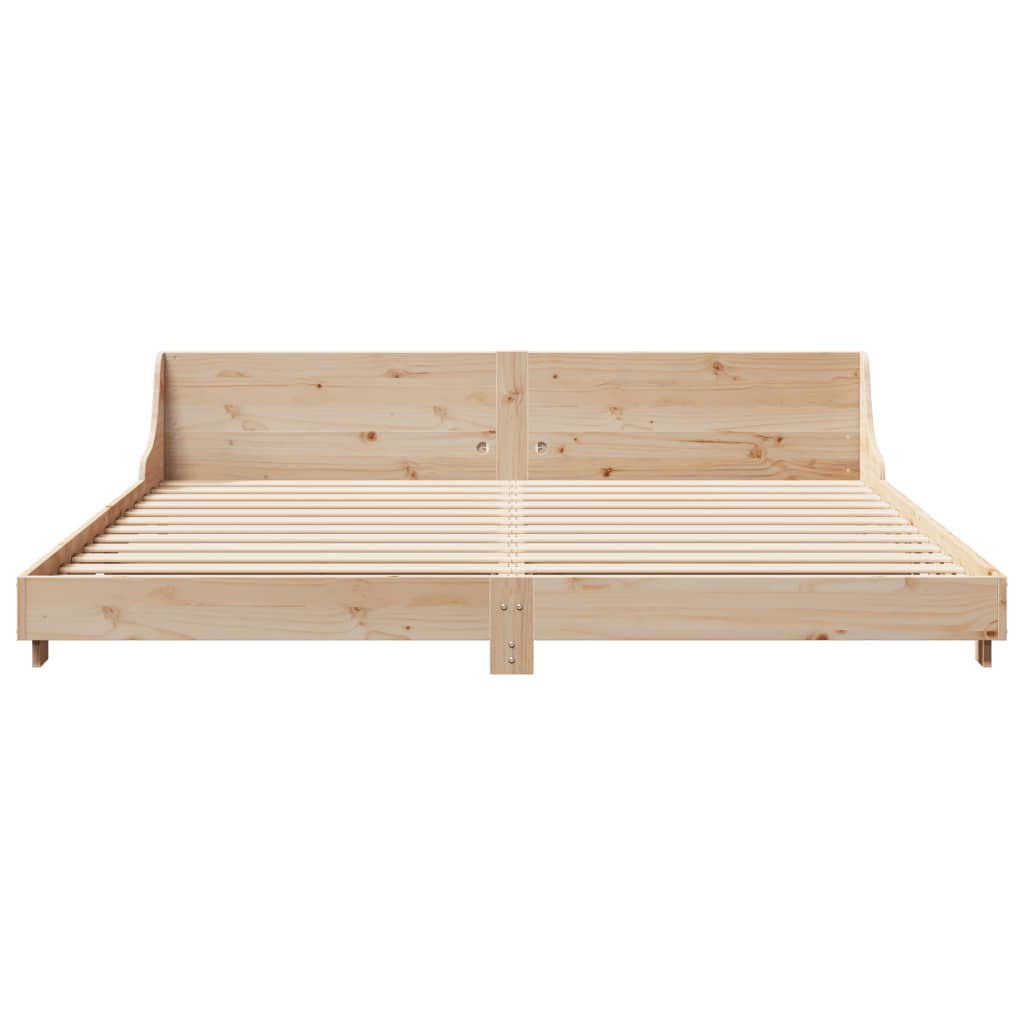 Bed Frame without Mattress 200x200 cm Solid Wood Pine