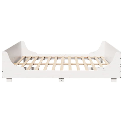 Bed Frame without Mattress White 200x200 cm Solid Wood Pine