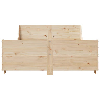 Bed Frame without Mattress 140x200 cm Solid Wood Pine