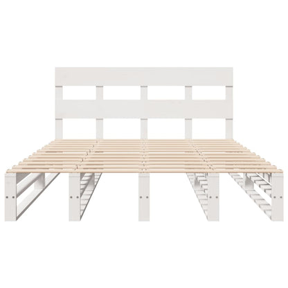 Bed Frame without Mattress White 120x200 cm Solid Wood Pine