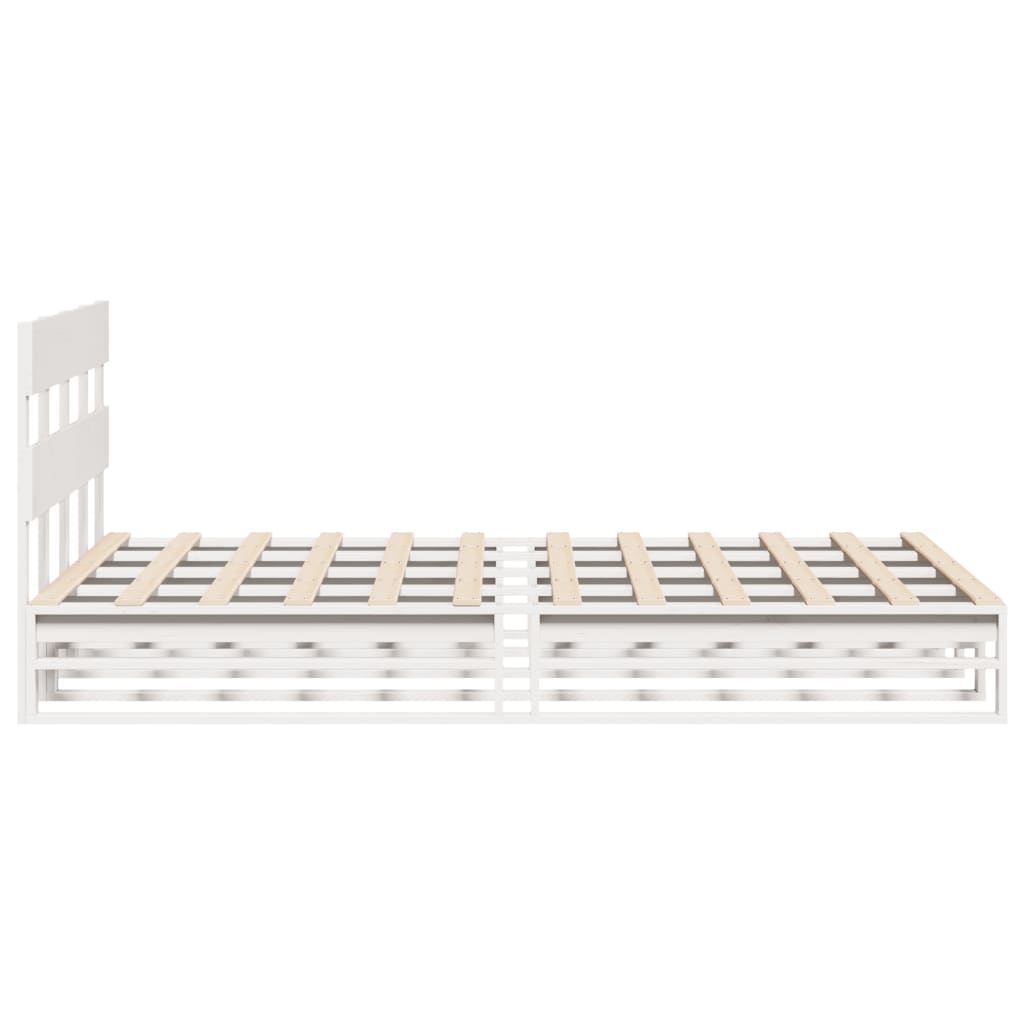 Bed Frame without Mattress White 140x190 cm Solid Wood Pine