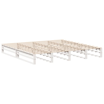 Bed Frame without Mattress White 180x200 cm Super King Solid Wood Pine